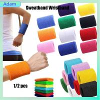 ADAM 1/2pcs ร้อน สีทึบ ยามห่อยาม Unisex นุ่มสบาย กีฬา Sweatband วงเทนนิสมือ สายรัดข้อมือยิมเหงื่อ สายรัดข้อมือผ้าฝ้าย