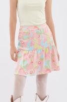 EP กระโปรงพิมพ์ลายดอกไม้ ผู้หญิง สีชมพู | Abstract Floral Print Skirt | 4571