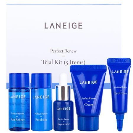 laneige-perfect-renew-trial-kit-5-items-เซ็ตผลิตภัณฑ์ดูแลผิวสวย-5-ขั้นตอน-ให้ผิวเนียนนุ่มชุ่มชื่น-พร้อมคืนความอ่อนเยาว์-ริ้วรอยต่างๆ-ดูจางลง-ด้วยคุณค่าสารสกัดจากธรรมชาตินานาชนิด