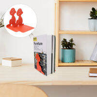 Ajigo【Hot Sale】 2 ชิ้นโลหะ Bookends Bookends หนังสือสัตว์ยืนเดสก์ท็อป Bookends Decors