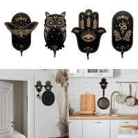 Decorative Coat Hook Wall Hook Craft Wood Keychain Holder Wall Hanging-Decor Evil-Eye Owl-Shape Hanger Hook Hardware Picture Hangers Hooks