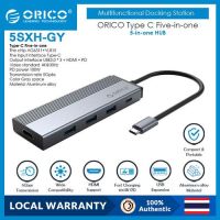 Orico Usb C Hub Type C To Hdmi-Compatible Rj45 อะแดปเตอร์เข้ากันได้กับ Usb C To Usb 3.0 100W Pd Dock สําหรับ Macbook Pro (5SXA)