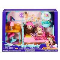 Enchantimals ตุ๊กตา เอนเชนติมอล ห้องนอนในฝัน ของน้องหมี Dreamy Bedroom Playset + Bren Bear Doll &amp; Snore Figure ของแท้