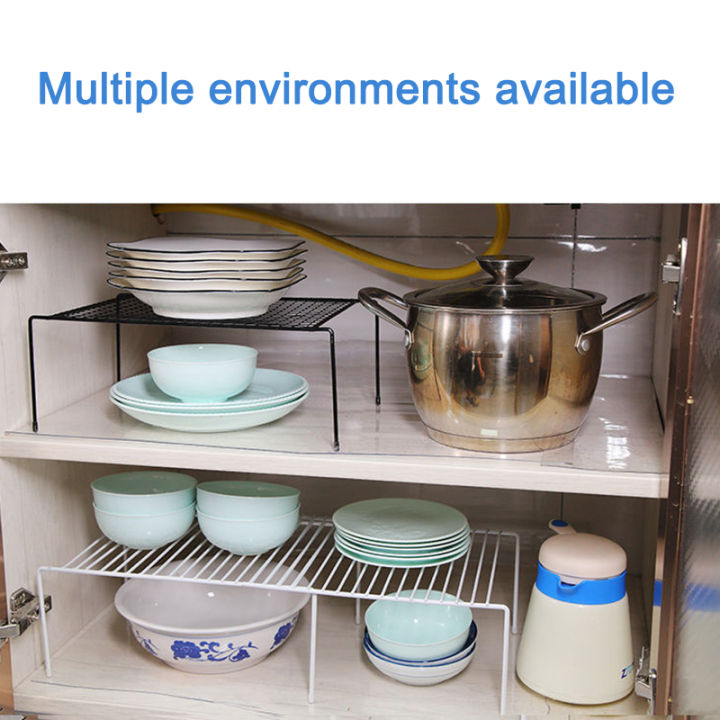 Cabinet Shelf Organizers Stackable Expandable Set of 2 Metal