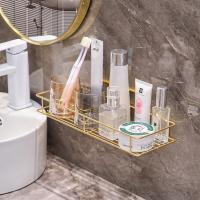 Bathroom Shelf Gold Shower Shampoo Soap Cosmetic Shelf Storage Organizer Rack Holder Stainless Steel Bathroom Hardware