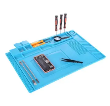 Spurtar Soldering Mat, Soldering Station 45 x 30 cm 500°C Heat-Resistant Silicone Work Mat, Anti Static Mat Multi-Purpose Magnetic Electronics Repair