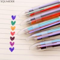 1pcs Novelty Multicolor Ballpoint Pen Multifunction 6 In1 Colorful Stationery Creative School Supplies Transparent pen student