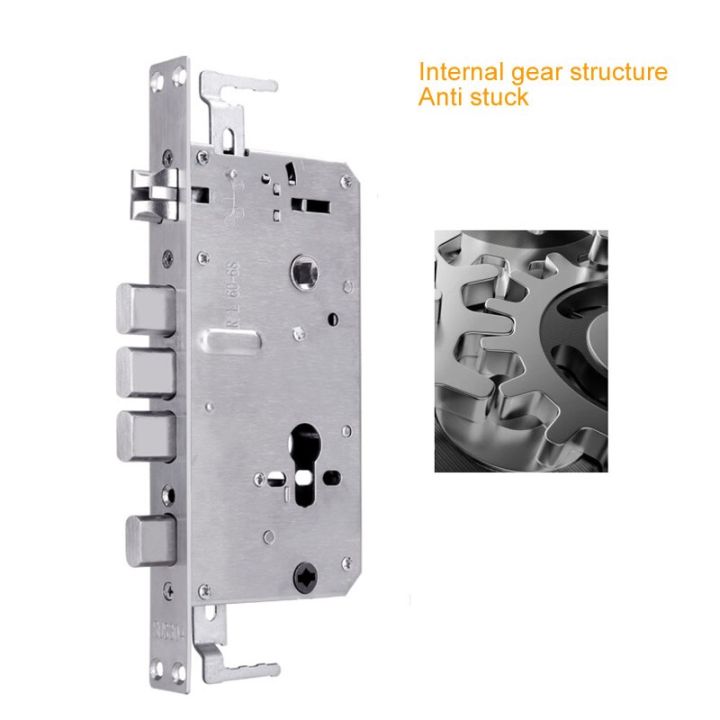 โครงสร้างล็อกประตูเพื่อความปลอดภัยสแตนเลส6068-304ตัวเครื่องเกียร์ภายในป้องกันการติดสำหรับล็อกลายนิ้วมืออัจฉริยะ