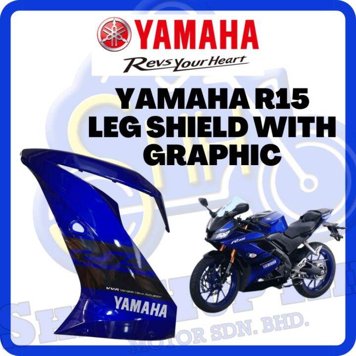 Original yamaha R15 leg shield with graphic kepak kiri Lazada