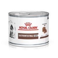 Royal Canin Vet Gastrointestinal Puppy 195G. อาหารเปียกสุนัข สำหรับลูกสุนัขท้องเสีย หลังหย่านม ถึง อายุ 1 ปี  ท้องเสีย อาเจียน