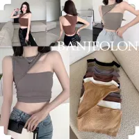 BANJEOLON เสื้อกล้าม สายเดี่ยว Vest with chest pad Hot girl short tube top Outer wear bottoming underwear BAN165
