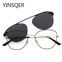 NEW Cats Eye Luxury Womens Sunglasses Polarized Optical Prescription Glasses Magnet Clip Ladies Driving Round Eyeglasses Frame