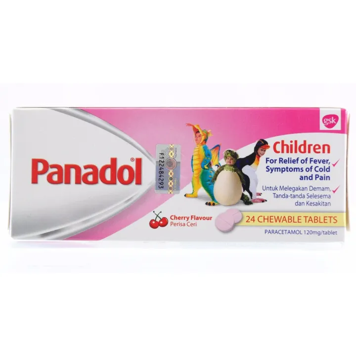 PANADOL CHEWABLE (CHILD) 24'S CHERRY FLAVOUR (EXP01/2026) Lazada