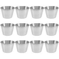 12 Pack Stainless Steel Condiment Sauce Cups,Commercial Grade Dipping Sauce Cups,Ramekin Condiment Cups Portion Cups