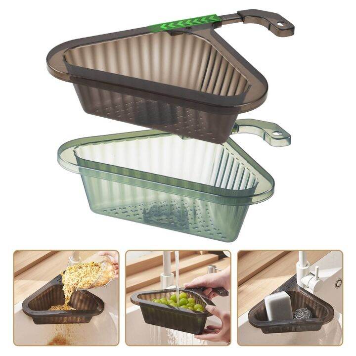 kitchen-sink-filter-basket-corner-drain-strainer-basket-triangular-sink-storage-multi-functional-hanging-filtering-draining-rack