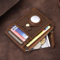 RFID Airtags Wallet Credit Bank Card Holder Business Men Woman Purses Genuine Leather Air Tag Wallet ID Card Holder Smart Wallet Card Holders