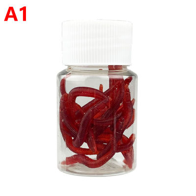 Laogeliang 100pcs artificial Bait bloodworm เหยื่อสีแดง earthworm Soft Lure