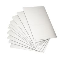 Uxcell 15Pcs Thick 0.4mm Stainless Steel Blank Metal Card Business Card 88x53mm Plate Silver Tone