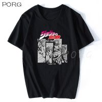 Jojos Bizarre Vintage ผู้ชายมังงะเสื้อยืด Harajuku Streetwear ฝ้าย Camisetas Hombre Men Vaporwave Japan Anime เสื้อ S-5XL