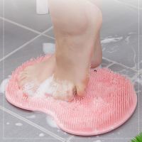 【cw】 Soft Shower Back Scraper Silicone Foot Cleaning Reusable Non slip Exfoliating Bathing Supplies ！