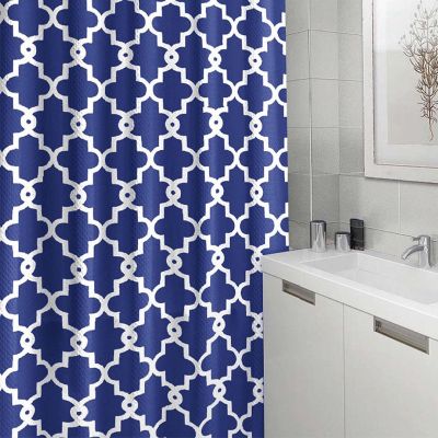Polyester Printed Crown Flower Modern Waterproof Bathroom Shower Curtain