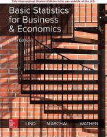 (C221) 9781260287851 BASIC STATISTICS FOR BUSINESS AND ECONOMICS