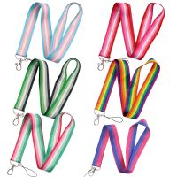 Homosexual LGBT Rainbow Lanyards keys Chain ID Credit Card Cover Pass Mobile Phone Charm Neck Straps Gay Accessories