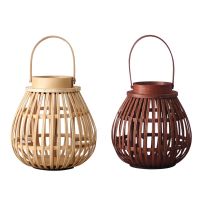 Home Decorative Bamboo Ornament Antique Lantern Pendant Lighting Rattan Decor Durable Bamboo Pendants Candle Holder