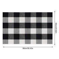 Plaid Rug Upgraded Anti-Slip Mat Bathroom Door Mat Water Absorb Grid Mat Carpet Kitchen Washable Rug Mat Checkered Doormat