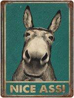 YTTdesigins Tin Sign Nice Donkey Donkey Bathroom Bathroom Wall Art Signs Lover Gifts PrintWall Decor Idea Gifts