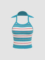 Cider Knit Stripe Crop Tank Top