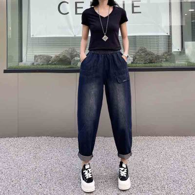 Summer Jeans Womens Skinny Pants Loose Plus Size Womens Clothing Pants Womens Pants Pure Color Washed Thin Jeans 08