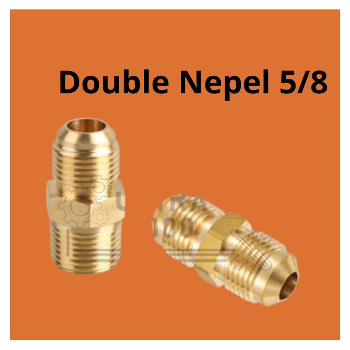 DOUBLE NEPEL 5/8 / Nepel Ac Mobil Angin Kompresor / Nepel Sambungan ...