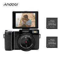 [COD]Andoer R1 1080จุด15fps Full HD 24MP กล้องดิจิตอลกล้องวีดีโอ3.0หมุนหน้าจอแอลซีดีป้องกันการสั่นไหว4X ดิจิตอลซูมหดไฟฉาย W กรองรังสียูวี2ชิ้น Li-Ion Batterie-S