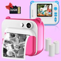 ☄㍿ Kids Camera Instant Print Camera for Children 1080P HD Video Photo Thermal Printing Camera Toys Boy Girl Birthday Gift