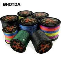 GHOTDA สาย4เส้นหลากสี300ม. 500ม. 1000ม. 100ถัก PE ทะเลน้ำเค็มสานเอ็นตกปลามหาอำนาจ