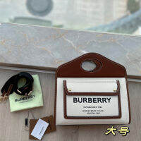 Burberry รุ่นลิมิเต็ดดั้งเดิม,กระเป๋าผ้าใบเด็กนักเรียนหญิงกระเป๋าสะพายข้าง Handbag30ให้ความรู้สึกแบบอังกฤษ * 25/24*22ซม.