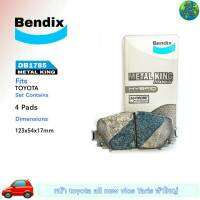 ผ้าเบรคหน้า TOYOTA นิววีออส ,ยารีส S , นิววีออส13 S (ผ้าใหญ่)   ยี่ห้อ (เบนดิก Bendix เมทัลคิง) DB1785 ( 1กล่อง = 4ชิ้น )