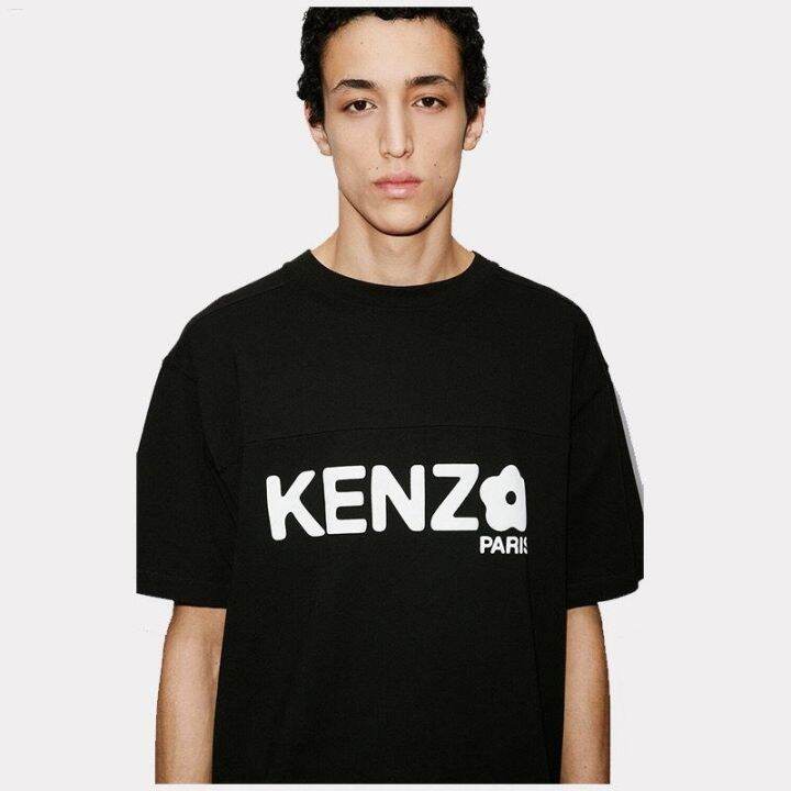 ฤดูร้อนใหม่เอี่ยมน้ำขึ้นน้ำลง-kenz-takada-kenzo-แขนสั้นพิมพ์ลายดอกไม้ประดับตกแต่งบ้านชายและหญิงเสื้อยืดแบบหลวมผ้าฝ้ายบริสุทธิ์