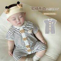 Baby clothes summer wear thin with western style male baby romper suit childrens full moon one hundred days with short sleeves climb clothes in summer