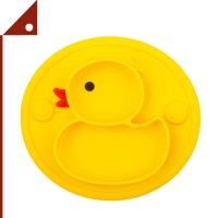 Novos : NVODCK-YLW* จานซิลิโคน Silicone Divided Toddler Plates, Duck Yellow