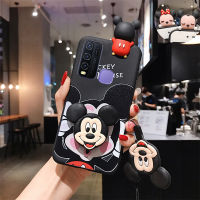 คนรัก Minnie โทรศัพท์สำหรับ VIVO Y30 Y30i Y50 Y91i Y91 Y93 Y95 V9 Y85 V11i ปลอก Mickey Back Lanyard ผู้ถือนุ่ม TPU