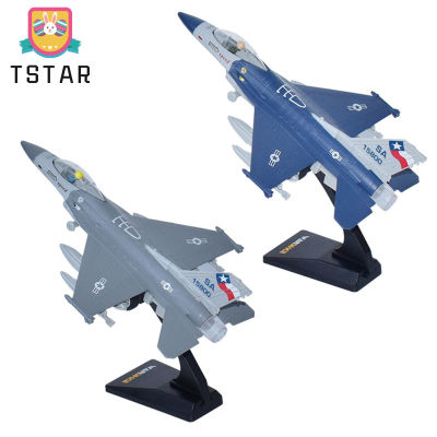 TS【ready Stock】 F16 Fighter รุ่นของเล่นเสียงแสงโลหะผสมเครื่องบินทหารรุ่นเครื่องประดับพร้อมขายึดสำหรับของขวัญเด็ก【cod】