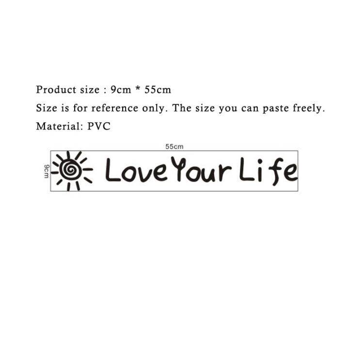 รักชีวิตของคุณสร้างแรงบันดาลใจสติ๊กเกอร์ติดผนังห้องนอนห้องนั่งเล่นสุภาษิตภาษาอังกฤษ-hiasan-kamar-วอลล์เปเปอร์การ์ตูนภาพจิตรกรรมฝาผนังที่ถอดออกได้