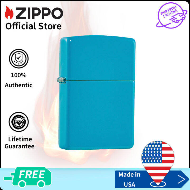 Zippo Classic Flat Turquoise Windproof Lighter 49454（ Lighter Without