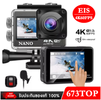 NEW 2022 Nanotech Actionกล้อง 4K 60FPS EIS ACTION CAMERA มีระบบกันสั่น ต่อไมค์นอกได้ พร้อมรีโมท อุปกรณ์ครบชุด พร้อมส่ง