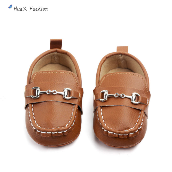 huax-รองเท้าหนัง-pu-น่ารักสำหรับเด็กหัดเดินกันลื่นพื้นรองเท้านิ่มระบายอากาศได้ข้อต่ำรองเท้าใส่เดินลำลองสำหรับเด็กทารก