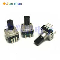 5PCS 360 Degree Rotary Encoder EC12 RE12 Audio Encoder Coding 5Pin 24 Position With Push Button Switch Handle Length 12.5MM