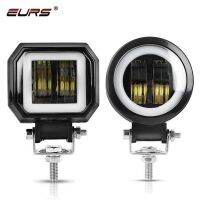 EURS 3นิ้ว LED ไฟหน้า DRL Angel Eyes Spotlight อุปกรณ์เสริมไฟหน้า20W LED รถจักรยานยนต์ Spot 2000lm Halo แหวนสีขาวสีแดงสีฟ้า