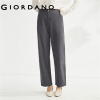 GIORDANO Women Pants Mid Rise Pleated Stretch Comfy Casual Pants Simple Solid Color Multi-Pocket Quality Fashion Pants 05413060